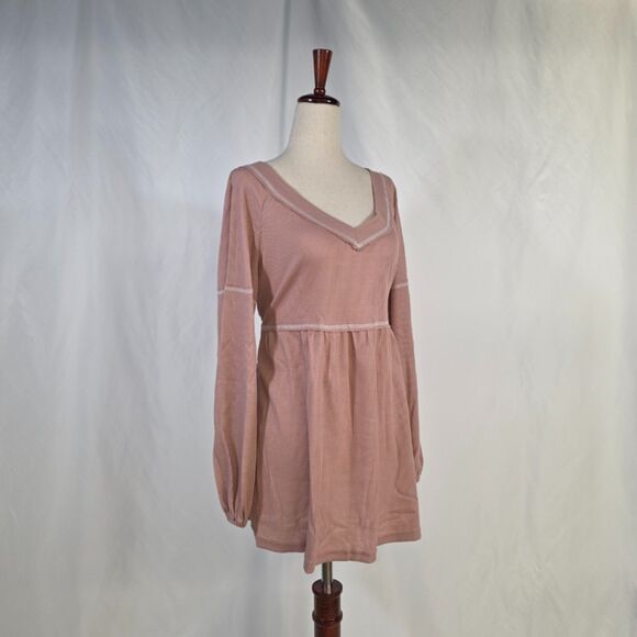 MisSky Soft Waffle Maternity Tunic with Blouson Sleeves Size Medium - Picture 2 of 6